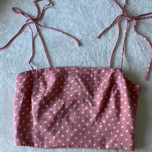Zara pink polka dot crop top - Picture 6 of 9